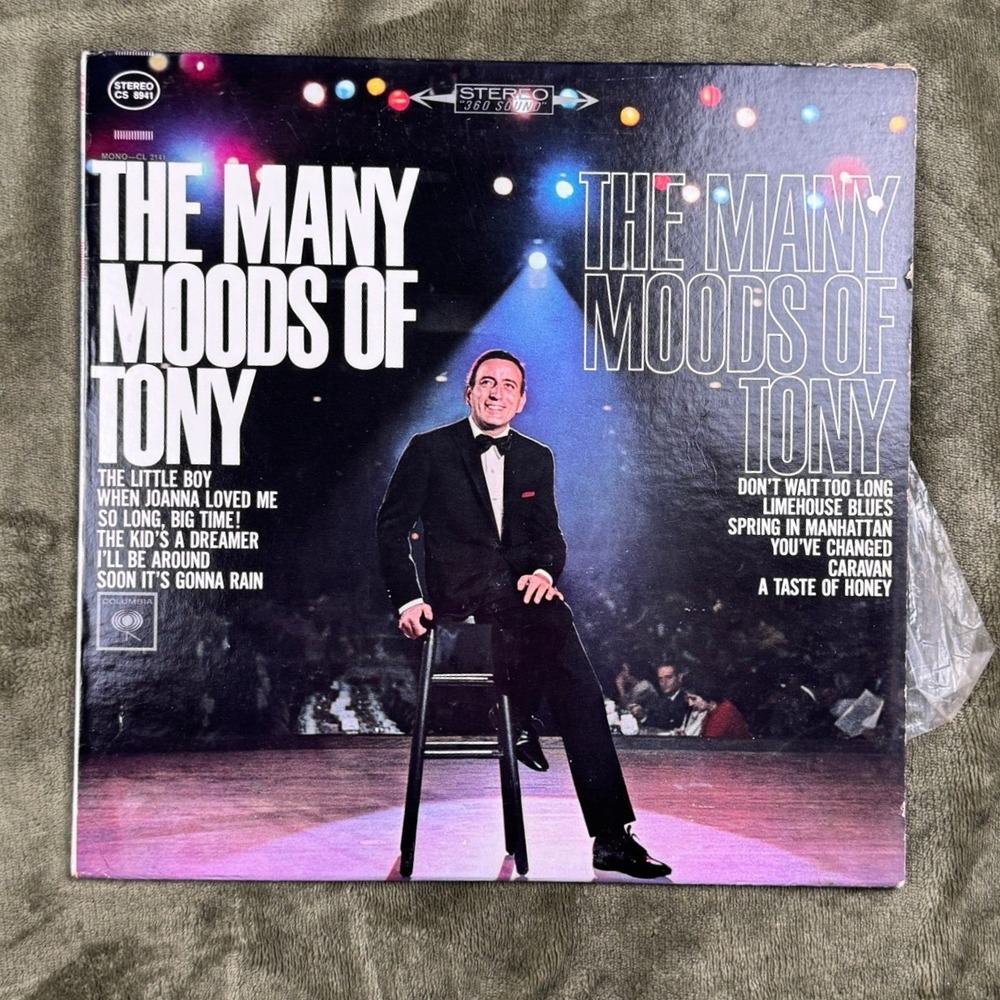 Tony Bennett The Many Moods of Tony Vinyl LP Columbia CS 8941 Stereo 360 Sound